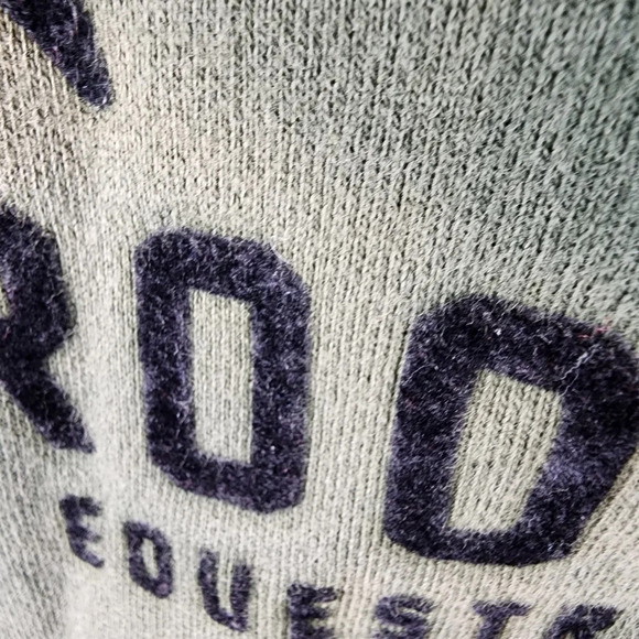 Roots Equestrian Tie Dye Crew Neck Sweatshirt Velveteen Maple Leaf Logo Green - Picture 7 of 12